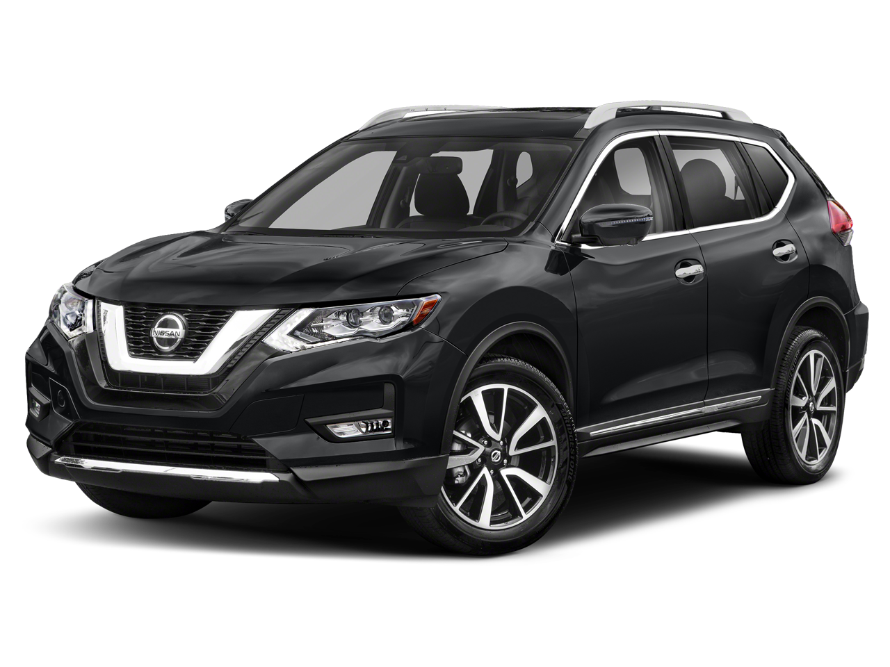 2020 Nissan Rogue SL in Magnetic Black Pearl (G41) — front three-quarter view