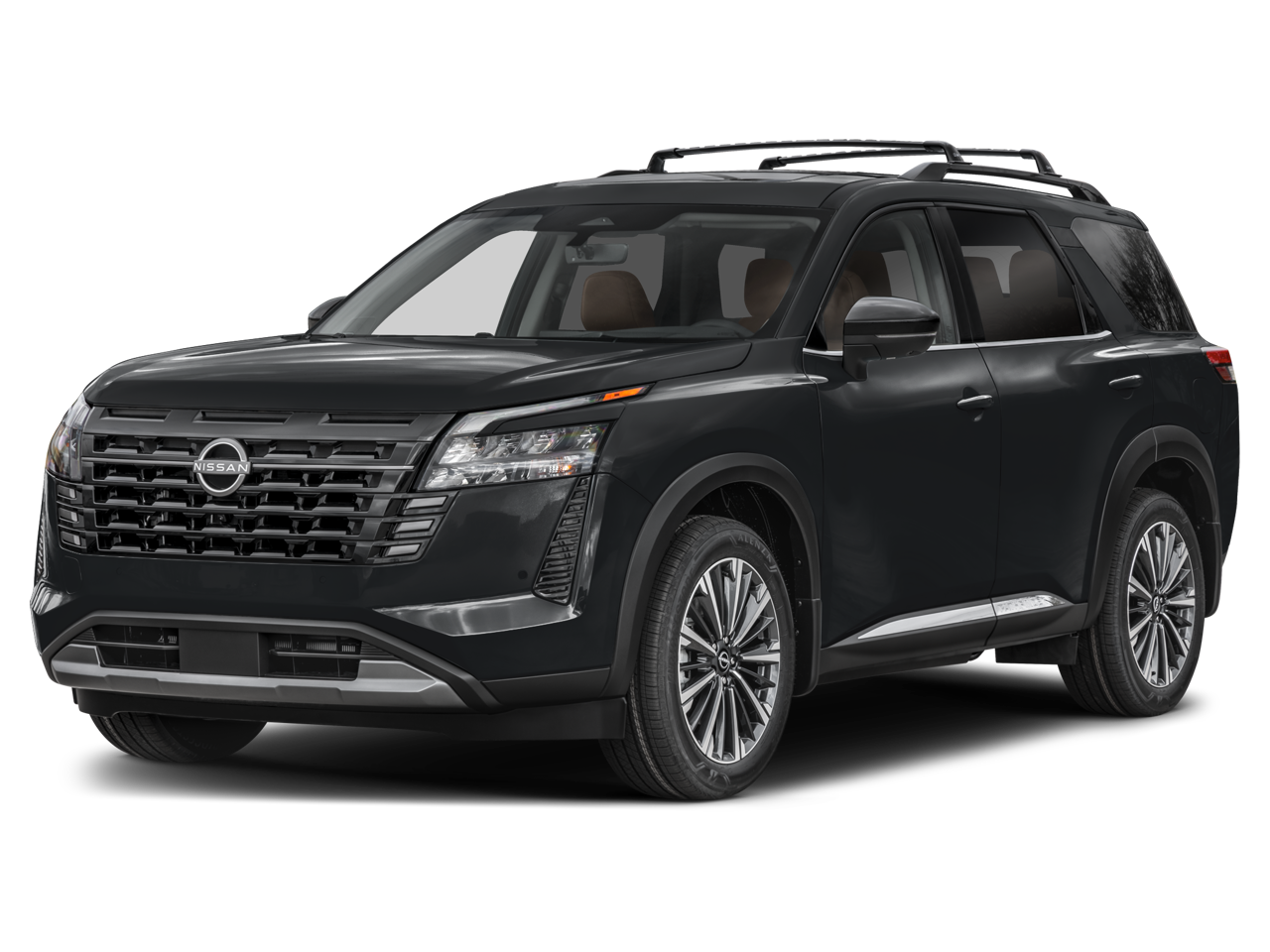 2026 Nissan Pathfinder PLATINUM 4WD in Boulder Gray — front three-quarter view