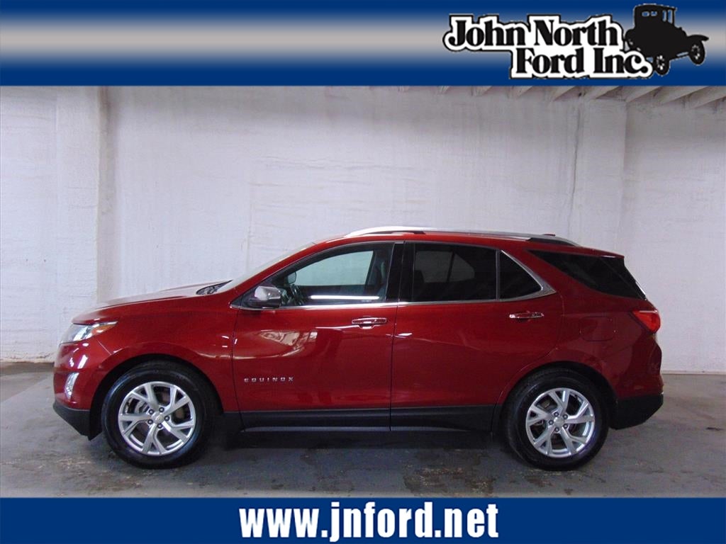 2018 Chevrolet Equinox Premier in Cajun Red Tintcoat (Gpj) — front three-quarter view